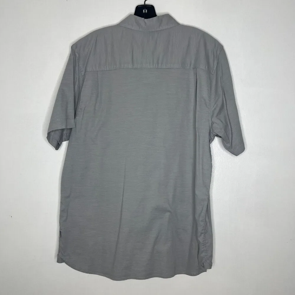 North Face Men's Gray Short Sleeve Button-Up Shirt Size L
